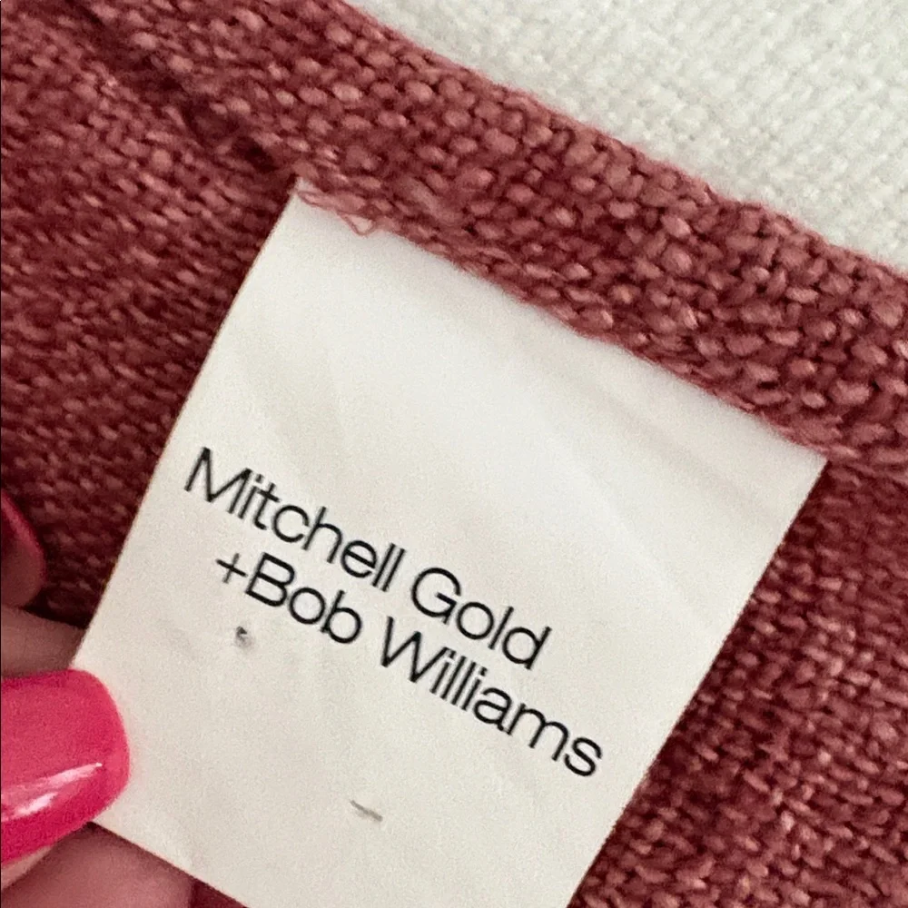 Mitchell Gold Luxe 100% linen throw 67” x 51” Color clay